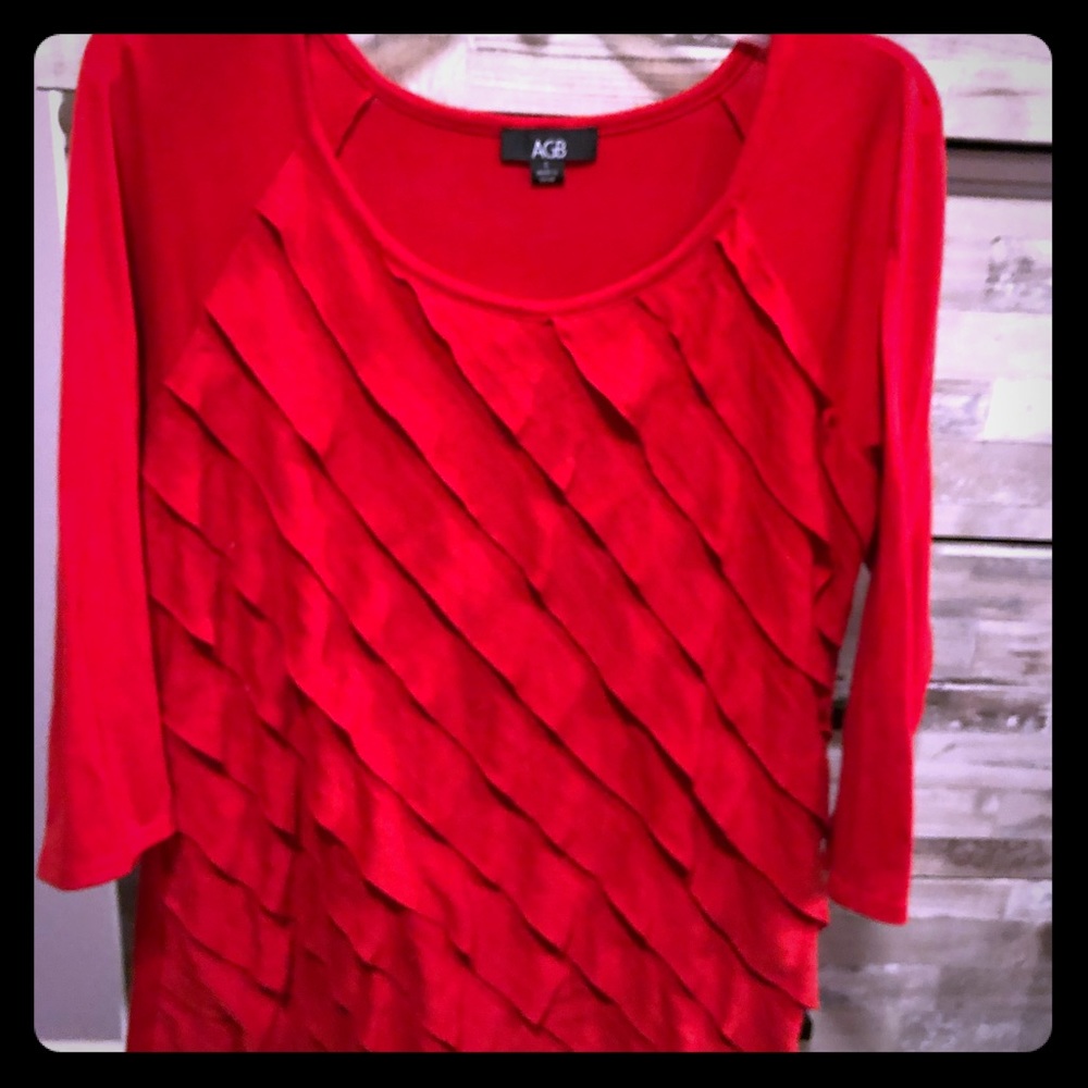 Festive red top.